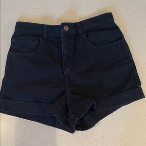 American Apparel Black Denim Shorts